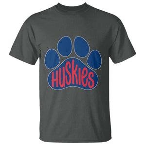 Siberian Husky Fan Paw T Shirt Sports Dog Lover TS12 Dark Heather Print Your Wear