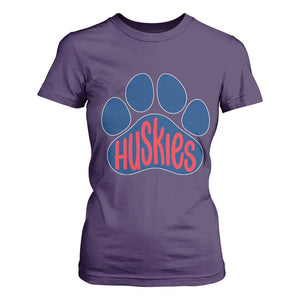 Siberian Husky Fan Paw T Shirt For Women Sports Dog Lover TS12 Purple Print Your Wear