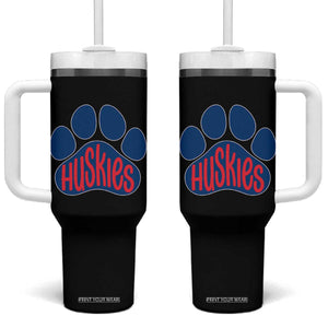 Siberian Husky Fan Paw Tumbler With Handle Sports Dog Lover TS12 One Size: 40 oz Black Print Your Wear