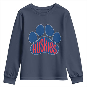 Siberian Husky Fan Paw Youth Sweatshirt Sports Dog Lover TS12 Navy Print Your Wear