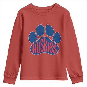 Siberian Husky Fan Paw Youth Sweatshirt Sports Dog Lover TS12 Red Print Your Wear