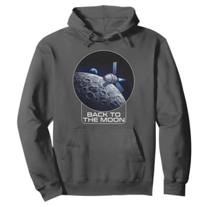 Back To The Moon Hoodie Lunar Mission Astronaut Space Lover TS12 Dark Heather Print Your Wear