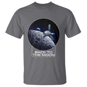 Back To The Moon T Shirt Lunar Mission Astronaut Space Lover TS12 Charcoal Print Your Wear