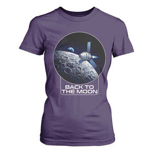 Back To The Moon T Shirt For Women Lunar Mission Astronaut Space Lover TS12 Purple Print Your Wear