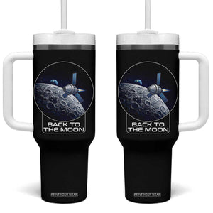 Back To The Moon Tumbler With Handle Lunar Mission Astronaut Space Lover TS12 One Size: 40 oz Black Print Your Wear