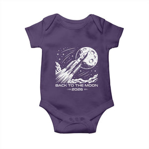 Back To The Moon Baby Onesie Space Exploration Moon Journey 2026 TS12 Purple Print Your Wear