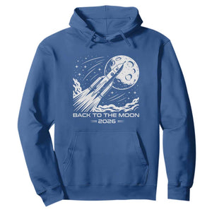 Back To The Moon Hoodie Space Exploration Moon Journey 2026 TS12 Royal Blue Print Your Wear