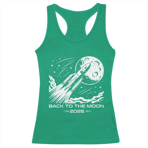 Back To The Moon Racerback Tank Top Space Exploration Moon Journey 2026 TS12 Irish Green Print Your Wear