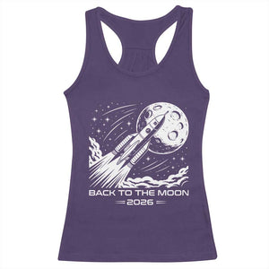 Back To The Moon Racerback Tank Top Space Exploration Moon Journey 2026 TS12 Purple Print Your Wear