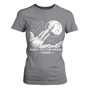 Back To The Moon T Shirt For Women Space Exploration Moon Journey 2026 TS12 Charcoal Print Your Wear