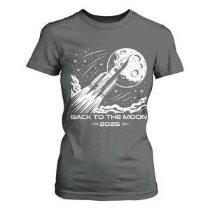 Back To The Moon T Shirt For Women Space Exploration Moon Journey 2026 TS12 Dark Heather Print Your Wear