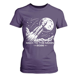Back To The Moon T Shirt For Women Space Exploration Moon Journey 2026 TS12 Purple Print Your Wear