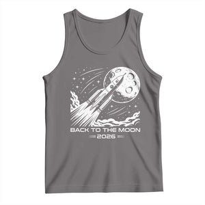 Back To The Moon Tank Top Space Exploration Moon Journey 2026 TS12 Deep Heather Print Your Wear