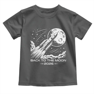 Back To The Moon Toddler T Shirt Space Exploration Moon Journey 2026 TS12 Dark Heather Print Your Wear