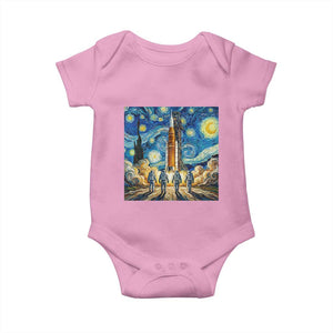 Lunar Mission Astronaut Starry Night Baby Onesie Space Lover Gift TS12 Light Pink Print Your Wear