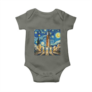 Lunar Mission Astronaut Starry Night Baby Onesie Space Lover Gift TS12 Military Green Print Your Wear