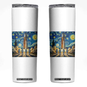 Lunar Mission Astronaut Starry Night Skinny Tumbler Space Lover Gift TS12 White Print Your Wear