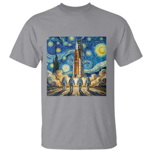 Lunar Mission Astronaut Starry Night T Shirt Space Lover Gift TS12 Sport Gray Print Your Wear