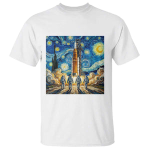 Lunar Mission Astronaut Starry Night T Shirt Space Lover Gift TS12 White Print Your Wear