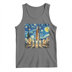 Lunar Mission Astronaut Starry Night Tank Top Space Lover Gift TS12 Black Heather Print Your Wear