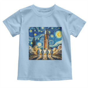 Lunar Mission Astronaut Starry Night Toddler T Shirt Space Lover Gift TS12 Light Blue Print Your Wear