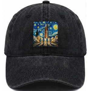 Lunar Mission Astronaut Starry Night Washed Cotton Baseball Cap Space Lover Gift TS12 Print Your Wear