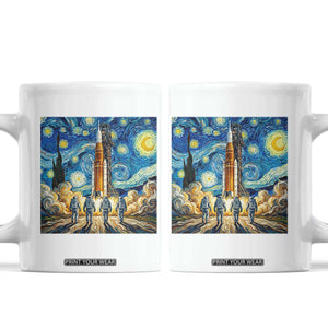 Lunar Mission Astronaut Starry Night Coffee Mug Space Lover Gift TS12 White Print Your Wear