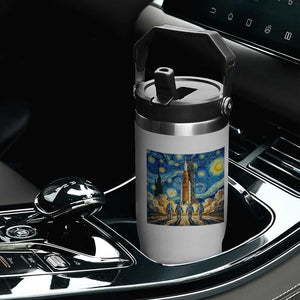 Lunar Mission Astronaut Starry Night Flip Straw Tumbler Space Lover Gift TS12 Print Your Wear