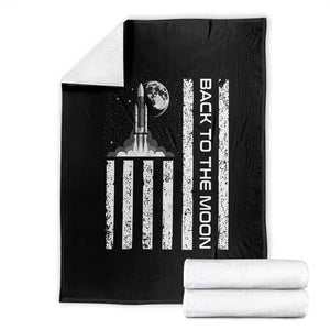 Patriotic American Pride Astronaut Lunar Mission Throw Blanket Back To The Moon TS12 Black Print Your Wear