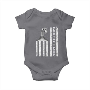 Patriotic American Pride Astronaut Lunar Mission Baby Onesie Back To The Moon TS12 Charcoal Print Your Wear