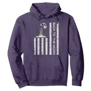 Patriotic American Pride Astronaut Lunar Mission Hoodie Back To The Moon TS12 Purple Print Your Wear