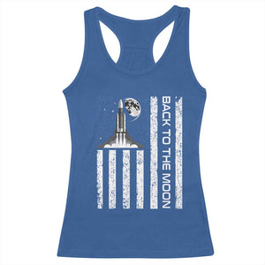 Patriotic American Pride Astronaut Lunar Mission Racerback Tank Top Back To The Moon TS12 Royal Blue Print Your Wear