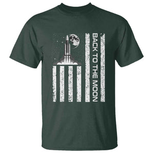 Patriotic American Pride Astronaut Lunar Mission T Shirt Back To The Moon TS12 Dark Forest Green Print Your Wear