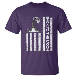 Patriotic American Pride Astronaut Lunar Mission T Shirt Back To The Moon TS12 Purple Print Your Wear