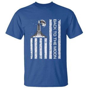 Patriotic American Pride Astronaut Lunar Mission T Shirt Back To The Moon TS12 Royal Blue Print Your Wear