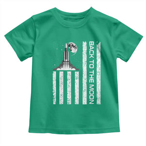Patriotic American Pride Astronaut Lunar Mission Toddler T Shirt Back To The Moon TS12 Irish Green Print Your Wear