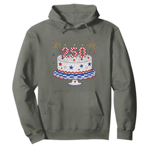 USA 250th Anniversary Birthday Cake Party Gift Hoodie