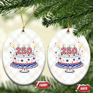 USA 250th Anniversary Birthday Cake Party Gift Ceramic Ornament TS12 Print Your Wear