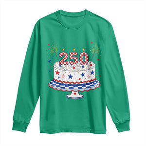 USA 250th Anniversary Birthday Cake Party Gift Long Sleeve Shirt
