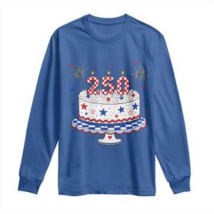 USA 250th Anniversary Birthday Cake Party Gift Long Sleeve Shirt