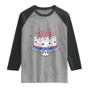 USA 250th Anniversary Birthday Cake Party Gift Raglan Shirt