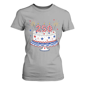 USA 250th Anniversary Birthday Cake Party Gift T Shirt For Women