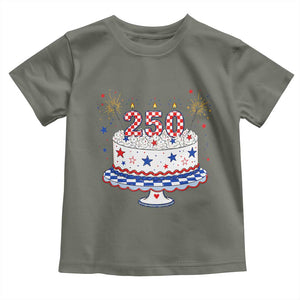 USA 250th Anniversary Birthday Cake Party Gift Toddler T Shirt