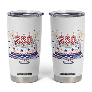 USA 250th Anniversary Birthday Cake Party Gift Tumbler Cup