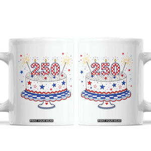 USA 250th Anniversary Birthday Cake Party Gift Coffee Mug