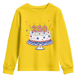 USA 250th Anniversary Birthday Cake Party Gift Youth Sweatshirt TS12 Daisy Print Your Wear