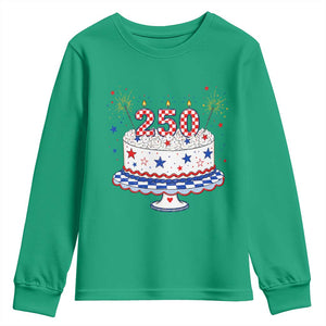 USA 250th Anniversary Birthday Cake Party Gift Youth Sweatshirt TS12 Irish Green Print Your Wear