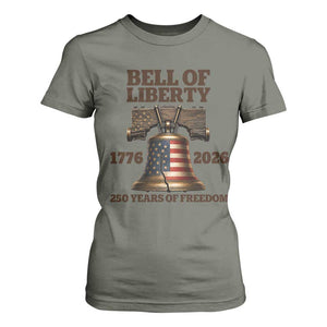 Liberty Bell 250th Anniversary T Shirt For Women American Pride Gift TS12 Military Green Print Your Wear