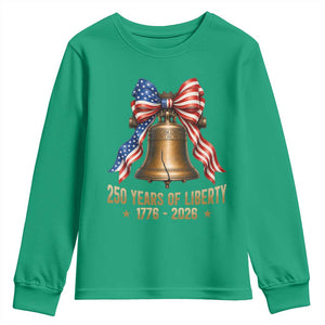 250 Years Of Liberty Youth Sweatshirt American Heritage Bell Graphic