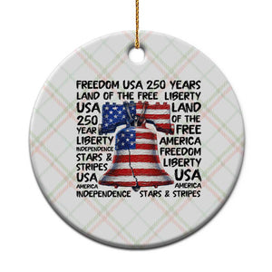 250 Years Of Freedom Ceramic Ornament Red White Blue Liberty Bell